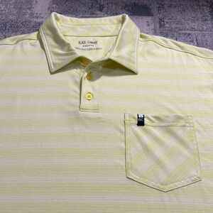 Black Clover Mens Polo Shirt XXL Golf Tech Performance Yellow Stripe Live Lucky